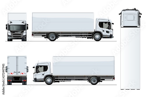 Vector truck template isolated on white background