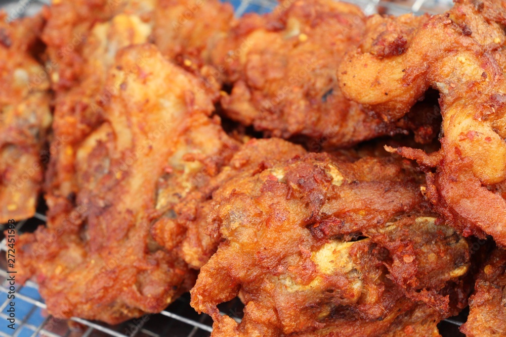 Fried chicken is delicious in street food Fried chicken is delicious in street food