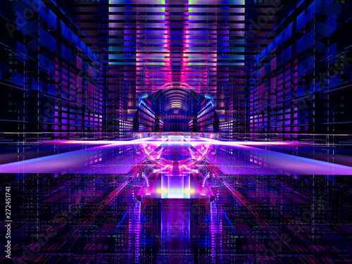 Fototapeta Naklejka Na Ścianę i Meble -  Futuristic background - abstract digitally generated 3d illustration