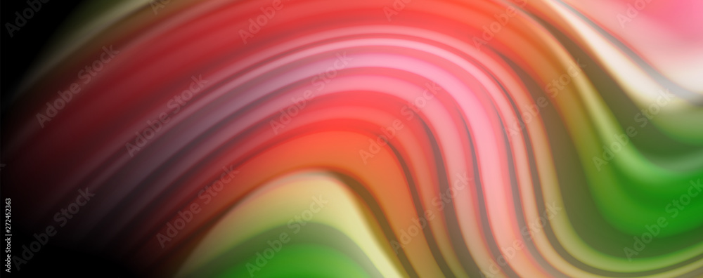 Obraz premium Fluid liquid color wave lines, glowing colorful light effect, abstract composition template. Geometric technology abstract pattern. Movement concept