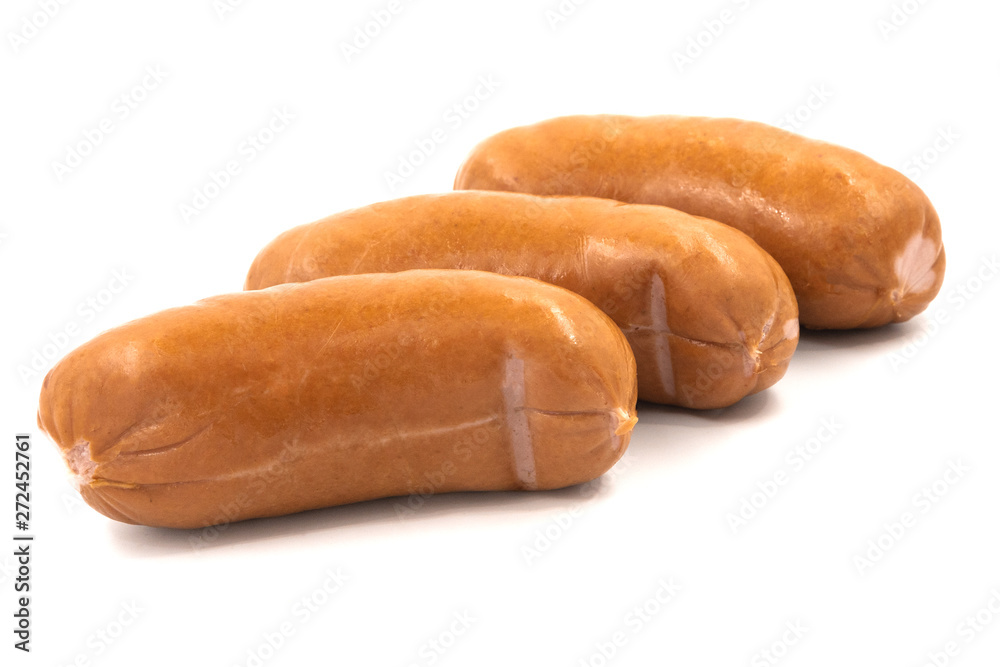 Smoked meat sausage isolated on white background Smoked meat sausage isolated on white background