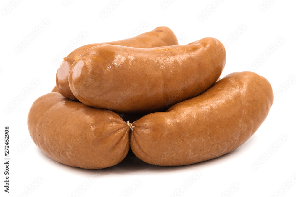Smoked meat sausage isolated on white background Smoked meat sausage isolated on white background