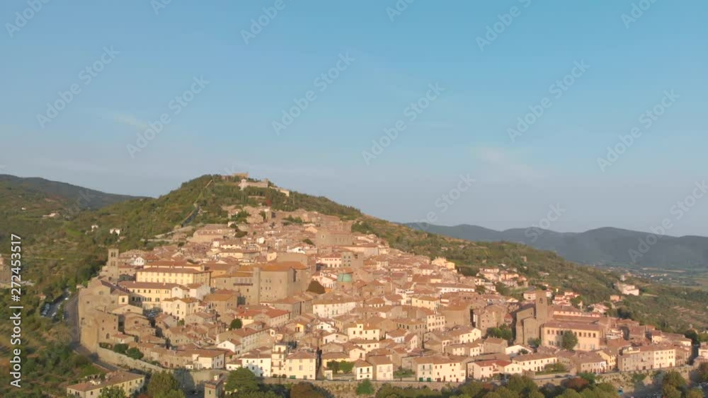 Historic town in Italy, beautiful old buildings, shot by a drone. Historic town in Italy, beautiful old buildings, shot by a drone.