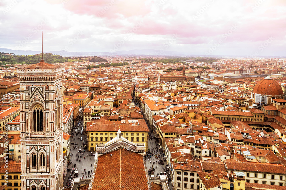 Dramatic panoramic view of florence -Firenze- Tuscany - Italy