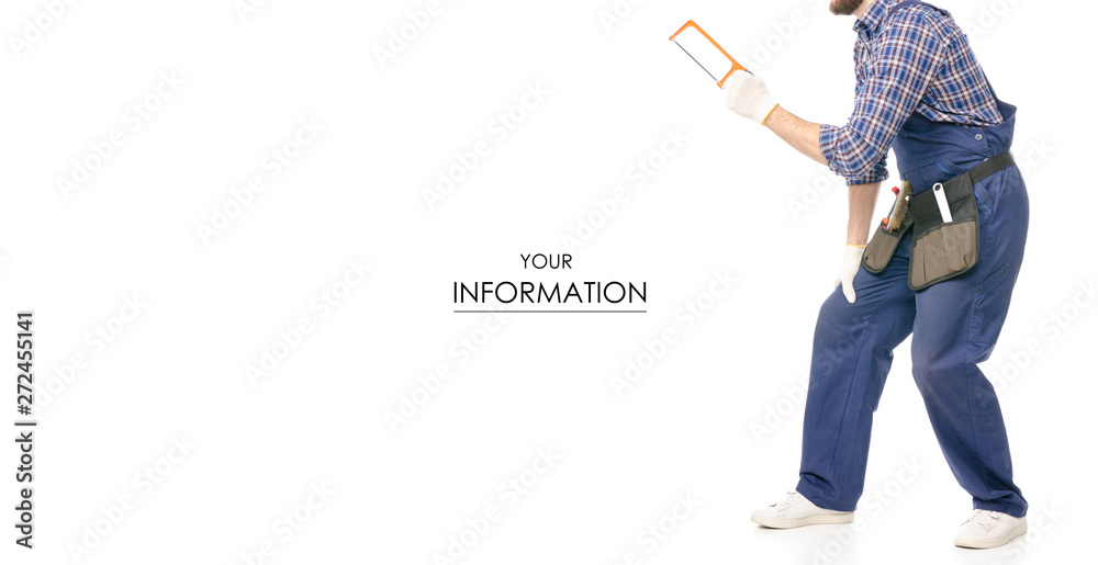 man builder with toolbelt industry worker pattern on white background isolation man builder with toolbelt industry worker pattern on white background isolation