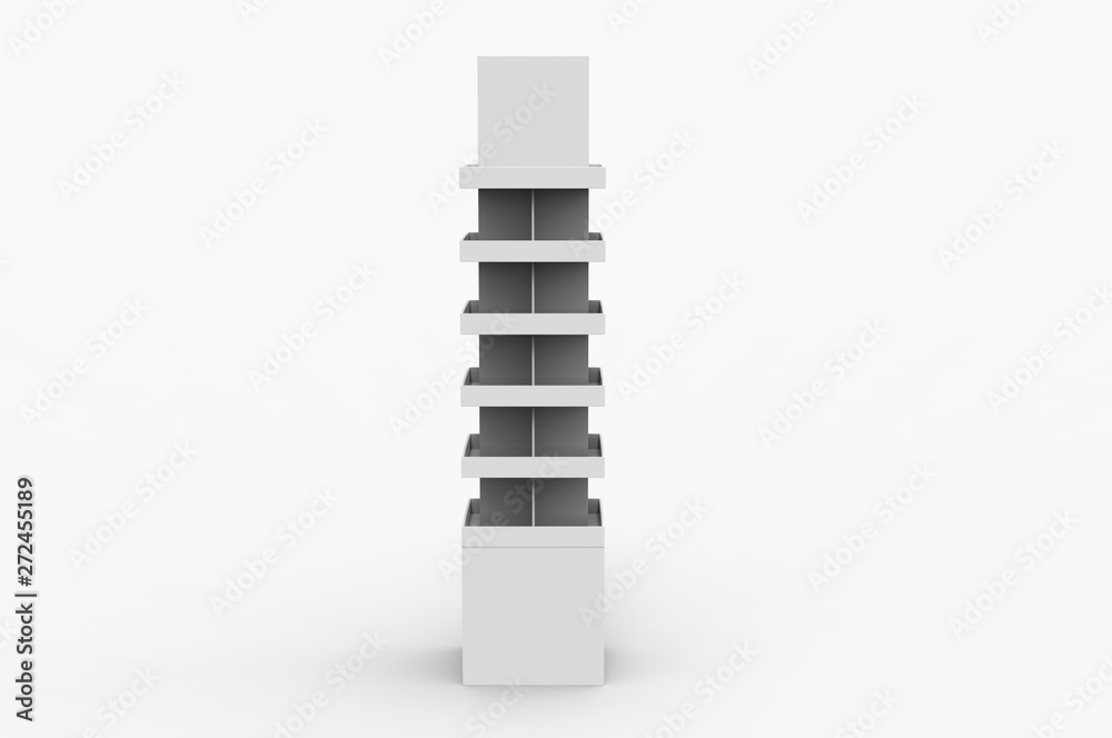 Retail Floor Pop Cardboard Display with 6 Tier for Supermarket illustration. Retail Floor Pop Cardboard Display with 6 Tier for Supermarket illustration.