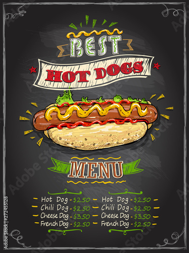 Best hot dogs here chalkboard menu