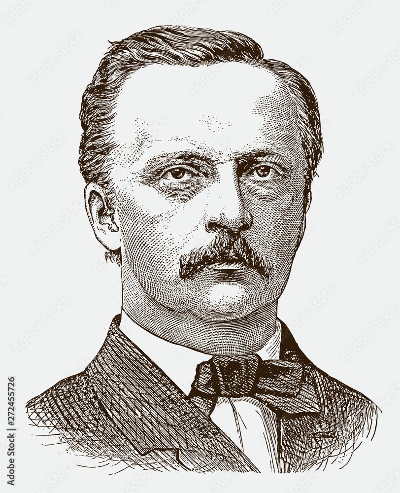 Portrait of Hermann Ludwig Ferdinand Helmholtz, historic German scientist. Illustration after engraving from 19th century Portrait of Hermann Ludwig Ferdinand Helmholtz, historic German scientist. Illustration after engraving from 19th century