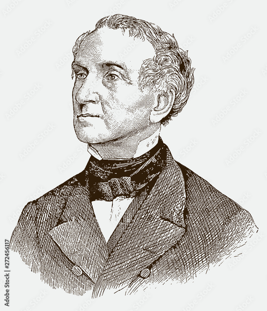 Historical portrait of professor Justus von Liebig, the famous german