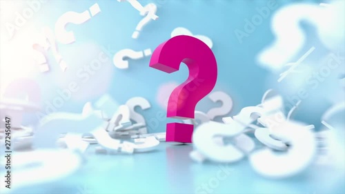 colored question mark background concept. 3D Rendering.
