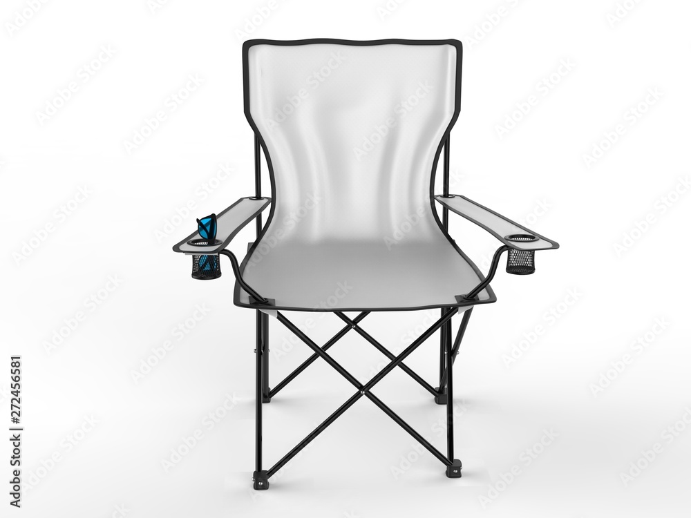 Blank Folding Camping Chair For Branding. 3d render illustration. Blank Folding Camping Chair For Branding. 3d render illustration.
