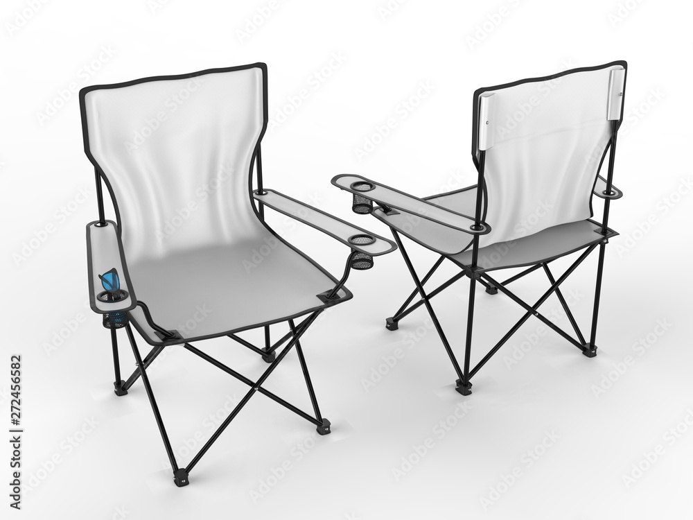 Blank Folding Camping Chair For Branding. 3d render illustration. Blank Folding Camping Chair For Branding. 3d render illustration.