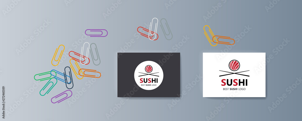 Set of brochures Sushi for marketing the promotion goods and services on market