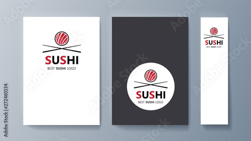 Set of brochures Sushi for marketing the promotion goods and services on market