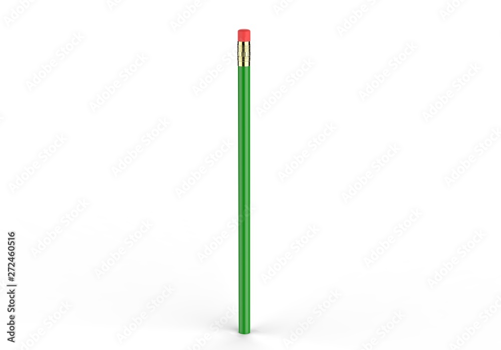 Blank pencil with eraser for branding 3d illustration. Blank pencil with eraser for branding 3d illustration.