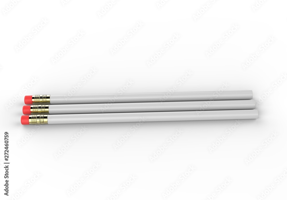 Blank pencil with eraser for branding 3d illustration. Blank pencil with eraser for branding 3d illustration.