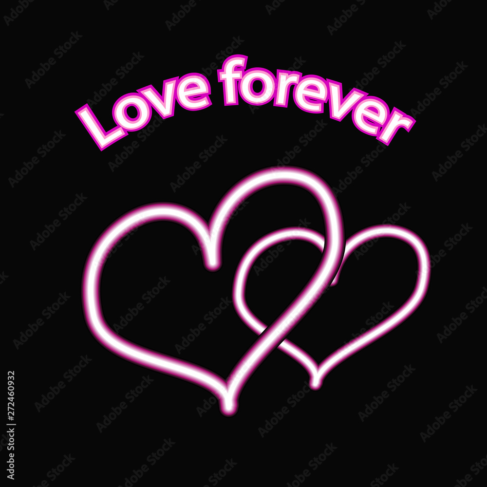 love heart symbol vector isolated neon object