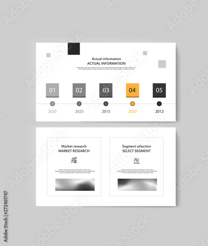 Set of brochures infographics for marketing the promotion goods and services on market