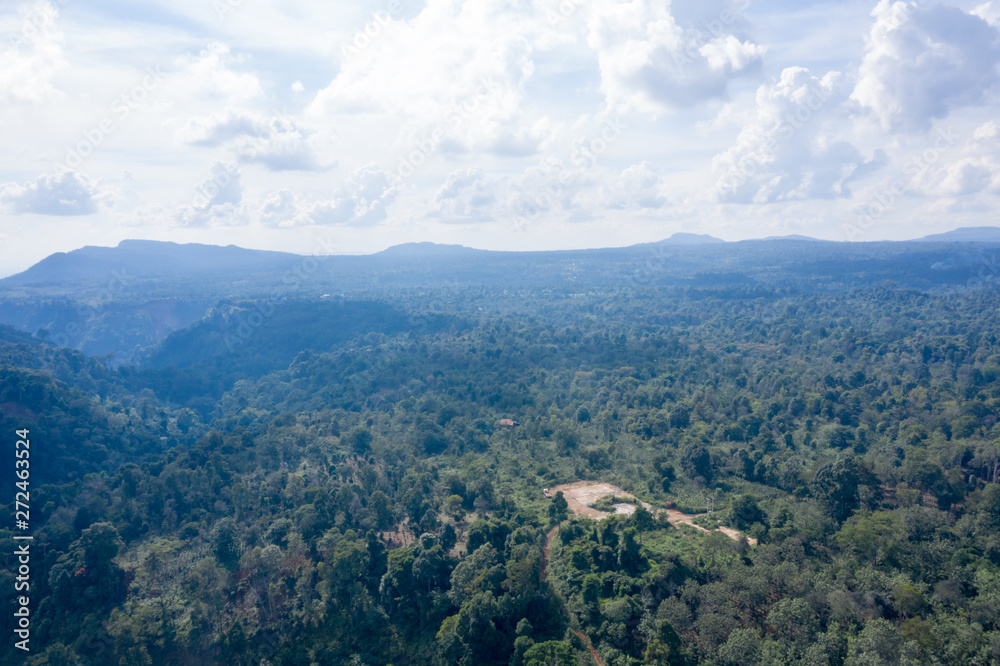 Naklejka premium View from top shooting by drone camera, at south of Laos