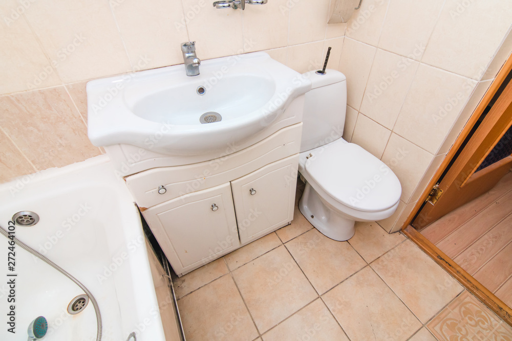 Fototapeta premium The photo of the light bathroom