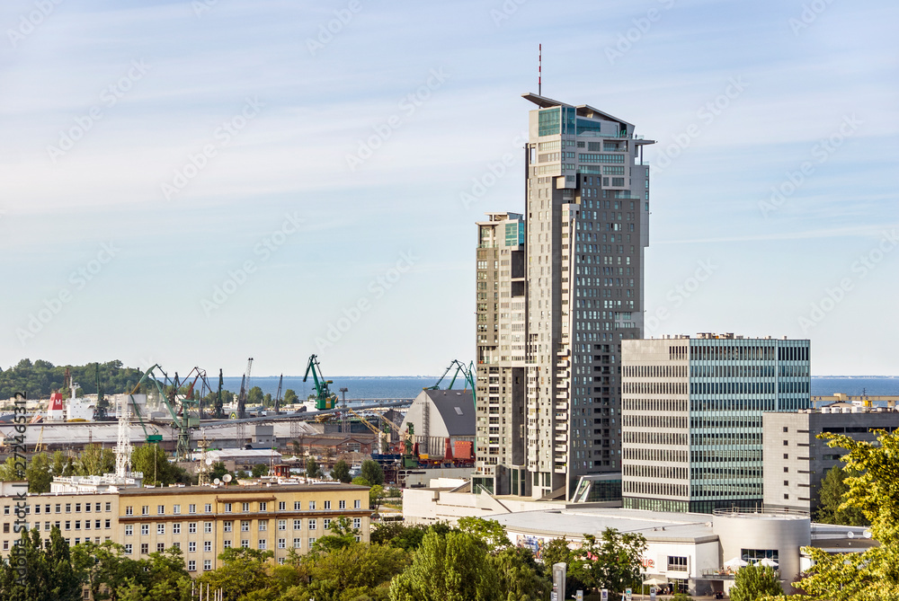 Modern industrial building architecture in Gdynia