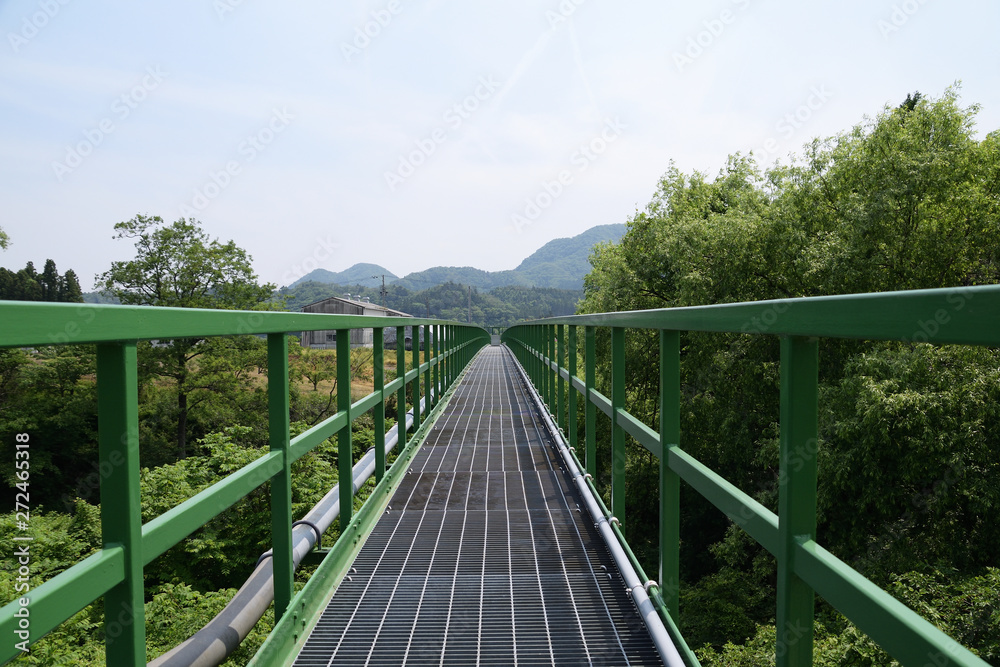 Grating bridge decks. Aqueduct water bridge.