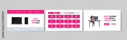 Set of brochures infographics for marketing the promotion goods and services on market