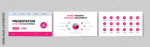 Set of brochures infographics for marketing the promotion goods and services on market