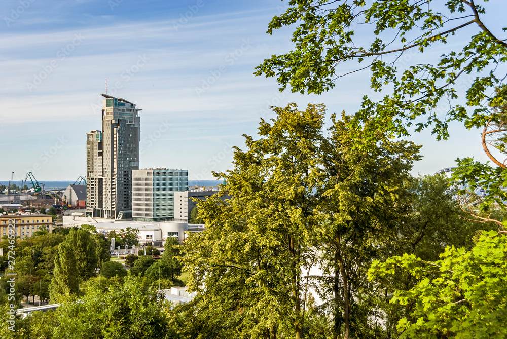 Fototapeta premium Modern industrial building architecture in Gdynia