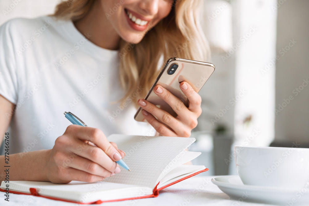 Close up of a beautiful young blonde woman