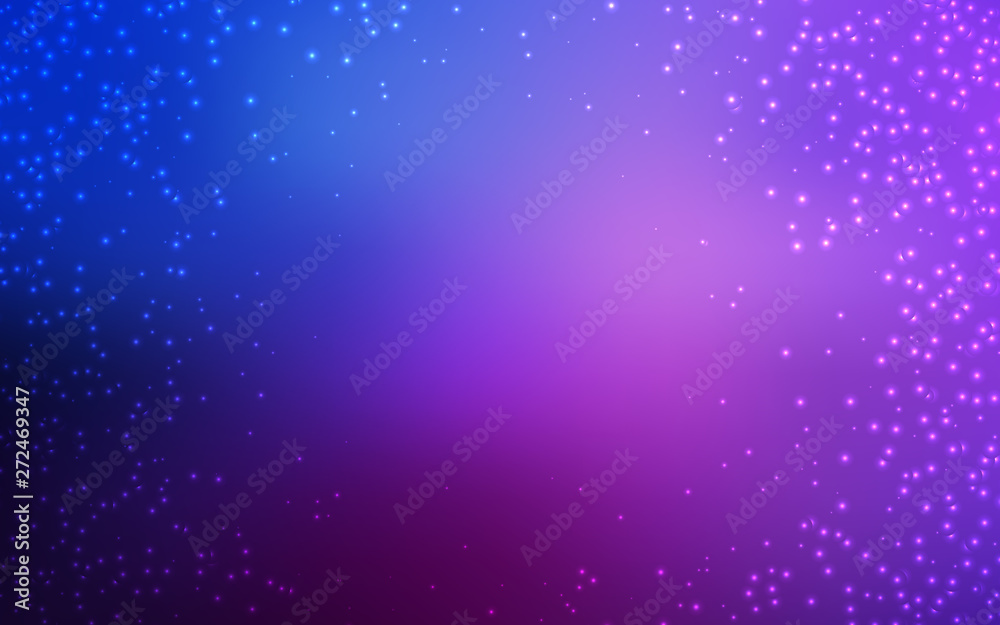 Light Pink, Blue vector pattern with night sky stars.