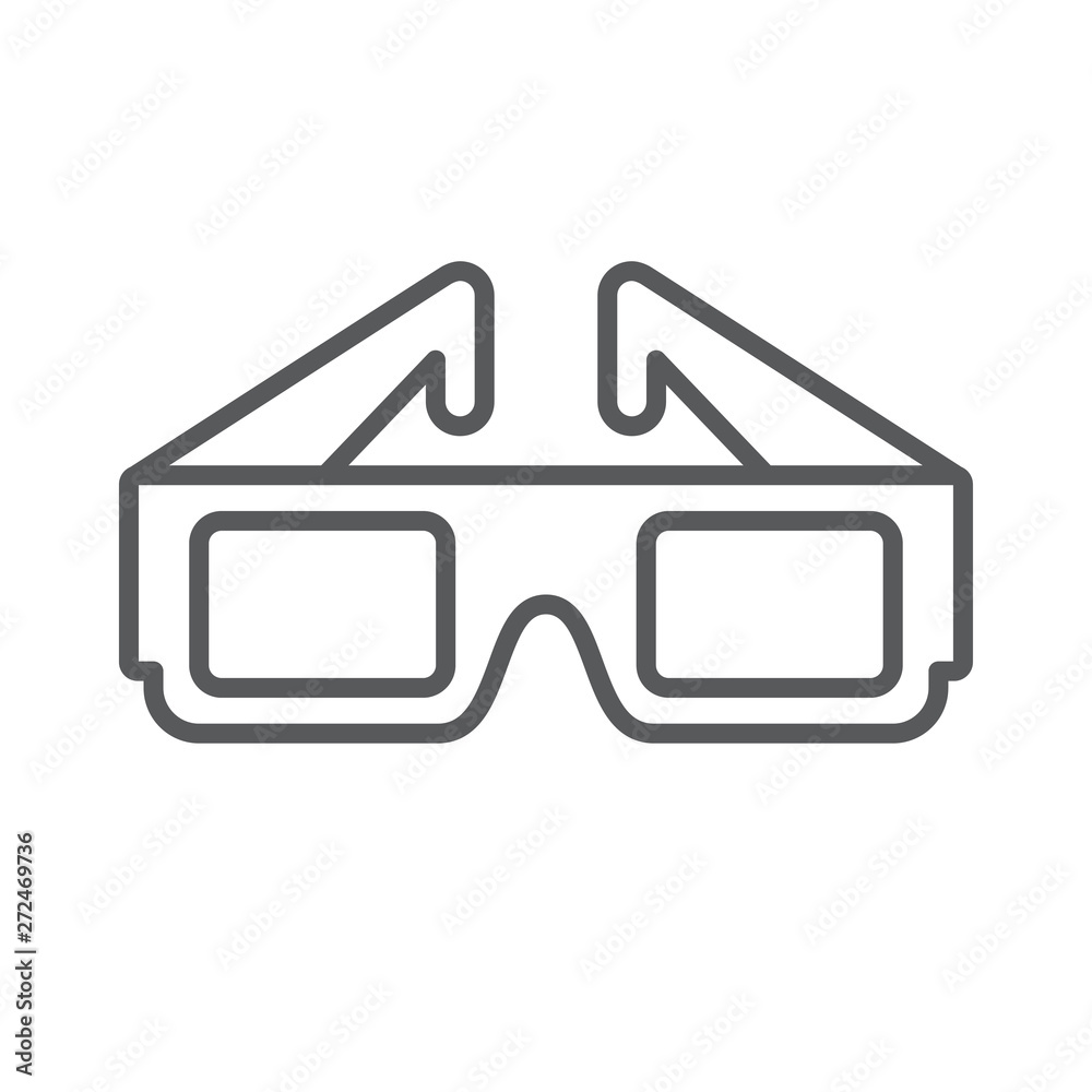 3d glasses line icon. Minimalist icon isolated on white background. 3d  glasses simple silhouette. Web site page and mobile app design vector  element. Stock Vector | Adobe Stock