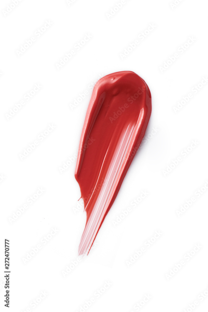 Smudge red lip lipstick on white background Smudge red lip lipstick on white background