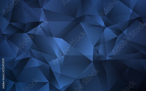 Dark BLUE vector abstract polygonal template.