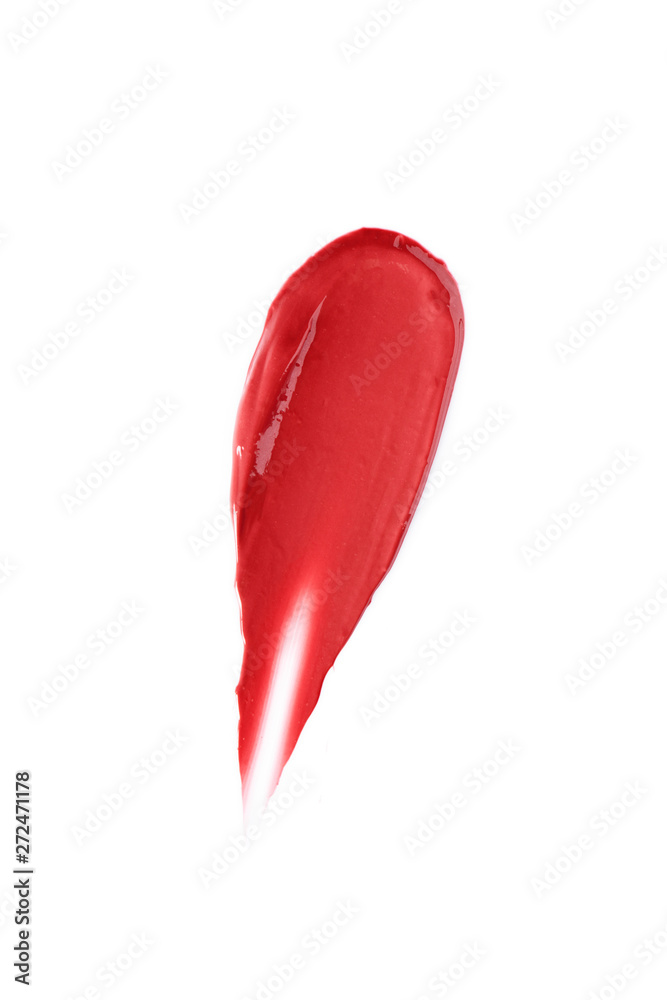 Smudge red lip lipstick on white background Smudge red lip lipstick on white background