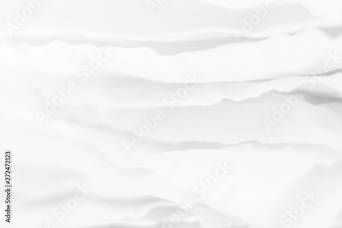 Closeup of white paper layers stack abstract art background. Blur cloudy sky effect. Copy space.