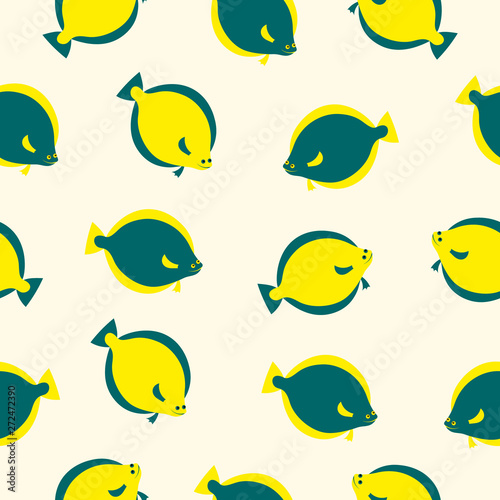 Fish seamless pattern. Vector cplor image background.