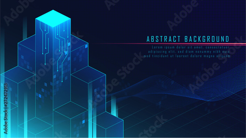 Abstract Glowing futuristic blocks