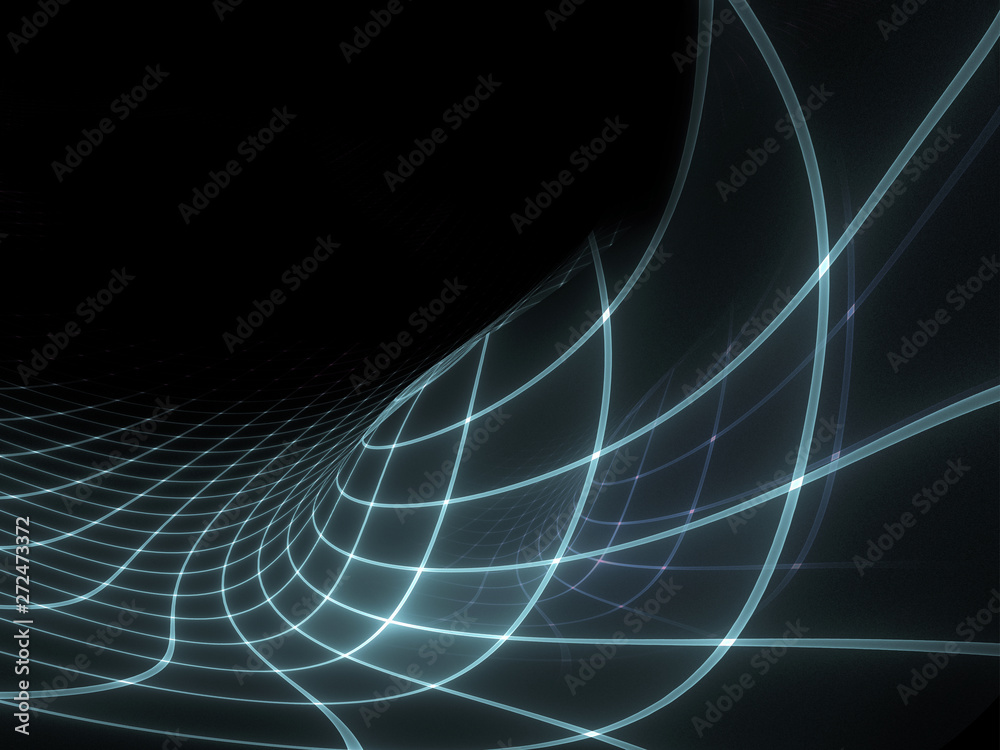 Abstract techno background. Neon curved lattice. Abstract techno background. Neon curved lattice.