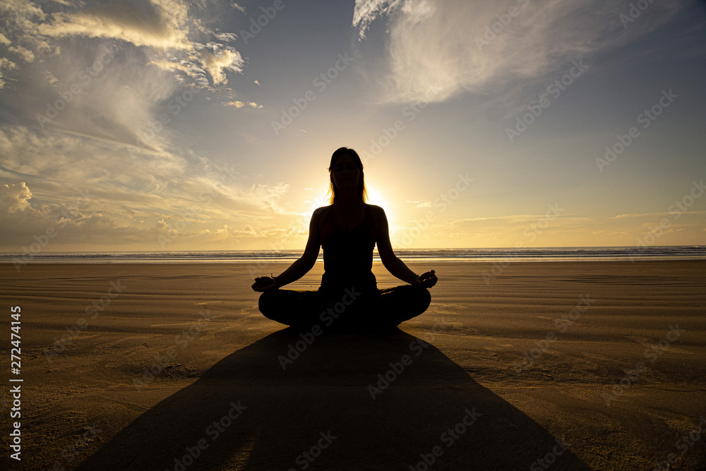 yoga at sunset