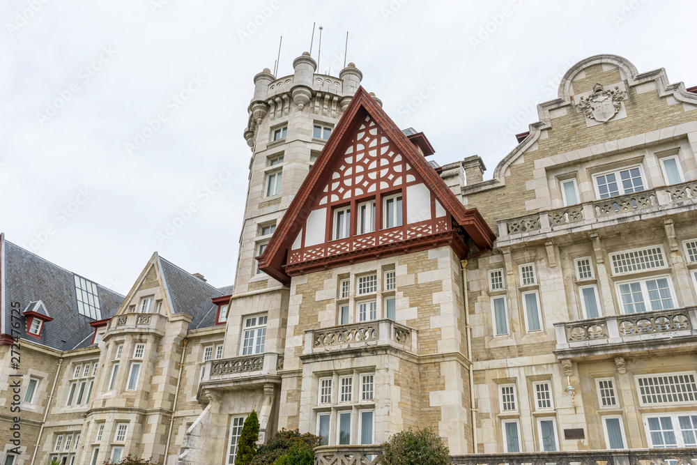 University, Palacio de la Magdalena in the city of Santander, north of Spain. Building of eclectic architecture and English influence next to the Cantabrian Sea