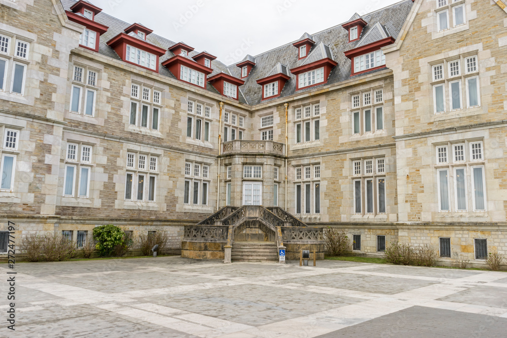 College, Palacio de la Magdalena in the city of Santander, north of Spain. Building of eclectic architecture and English influence next to the Cantabrian Sea