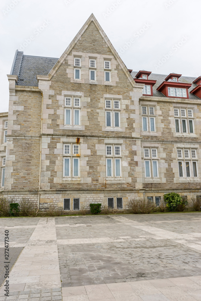 College, Palacio de la Magdalena in the city of Santander, north of Spain. Building of eclectic architecture and English influence next to the Cantabrian Sea