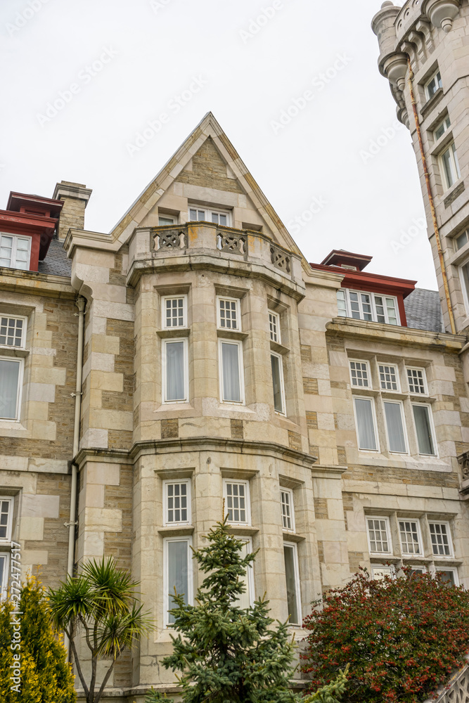 Palacio de la Magdalena in the city of Santander, north of Spain. Building of eclectic architecture and English influence next to the Cantabrian Sea