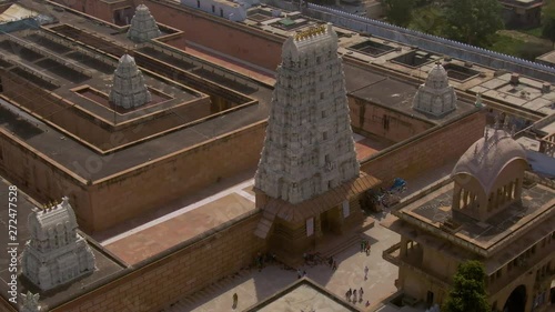 Vrindavan, city of 5000 temples. India, 4k aerial  photo