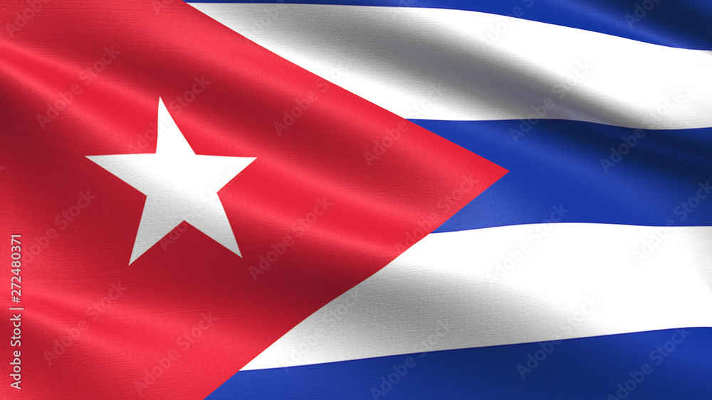 Cuba flag, with waving fabric texture Cuba flag, with waving fabric texture