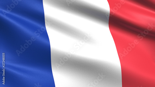 France flag, with waving fabric texture