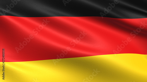 Germany flag, with waving fabric texture
