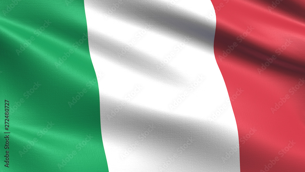 Italy flag, with waving fabric texture