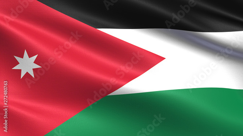 Free Download Jordan flag, with waving fabric texture - GFXLoad